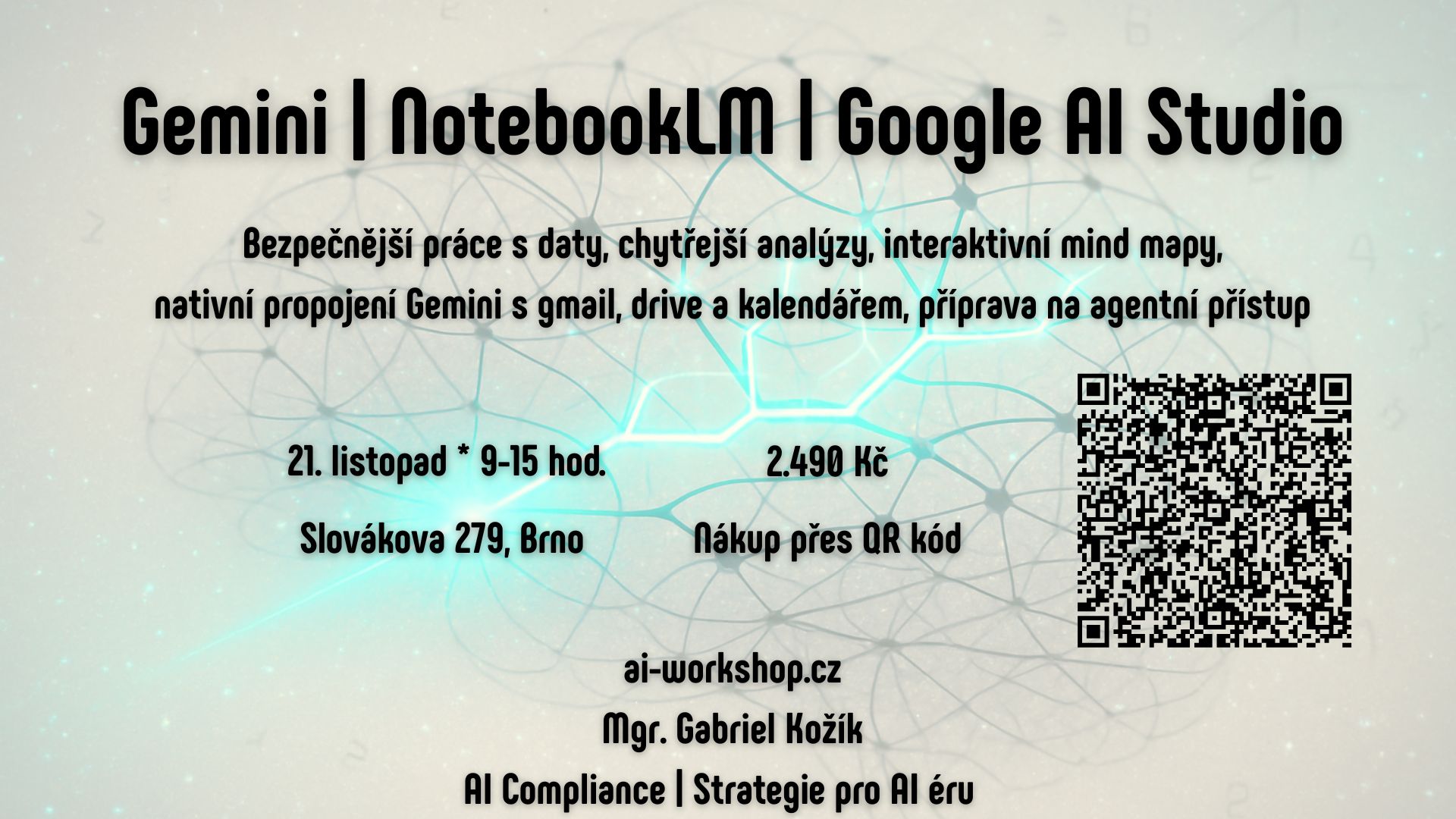 Pozvánka na workshop Gemini | NotebookLM | Google AI Studio